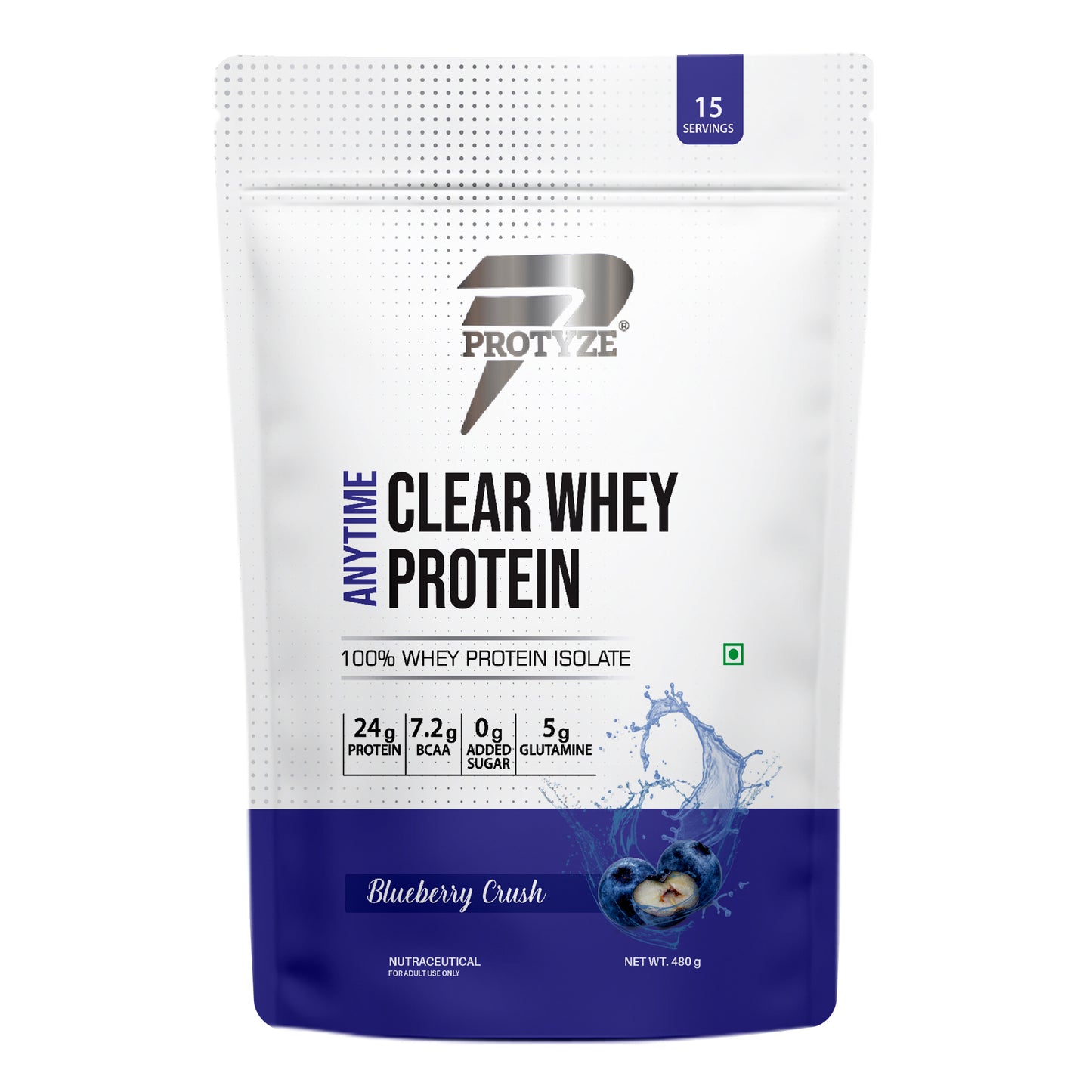 Anytime Clear Whey Protein, Blueberry Crush 15 Servings