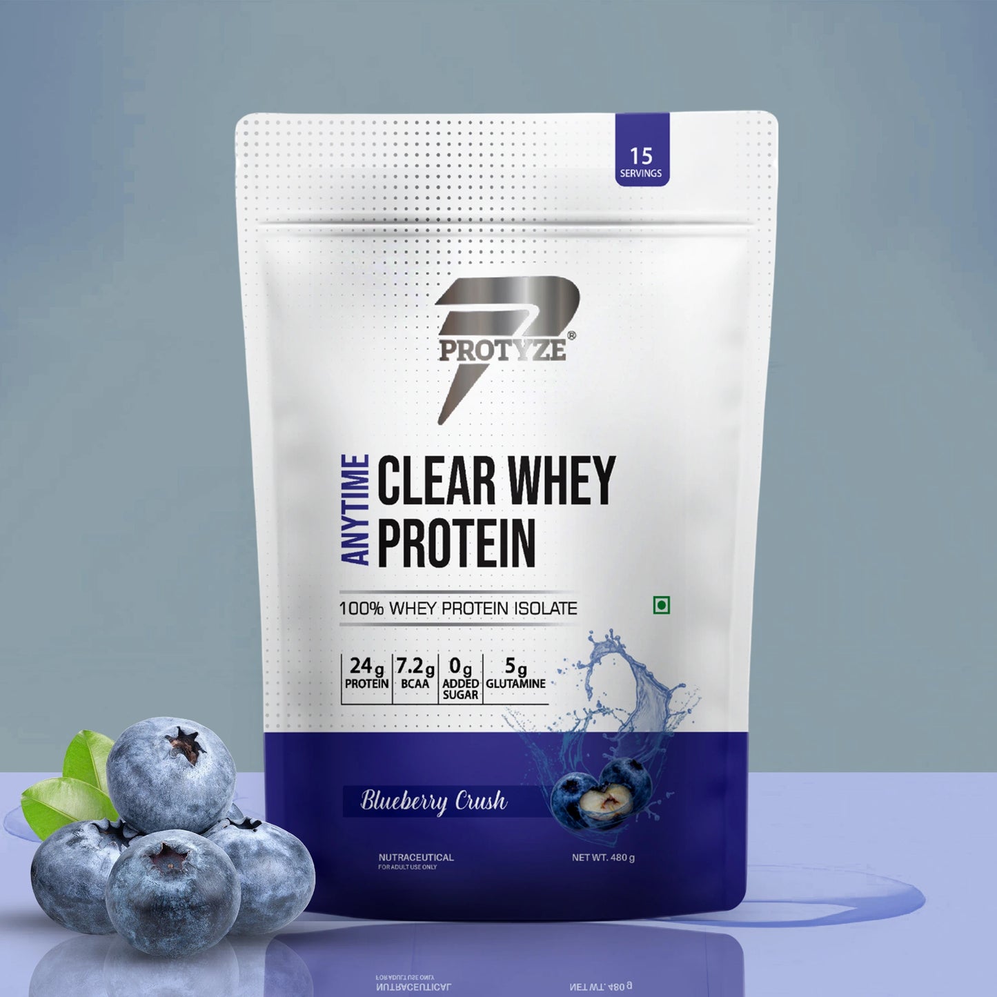 Anytime Clear Whey Protein, Blueberry Crush 15 Servings