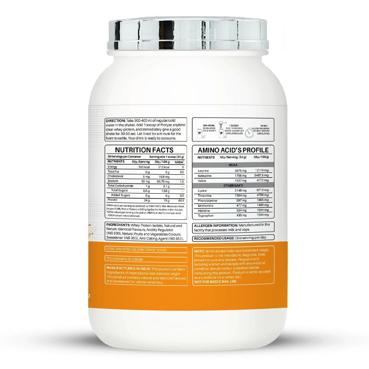 Anytime Clear Whey Protein, Mango Peach (30 Servings)