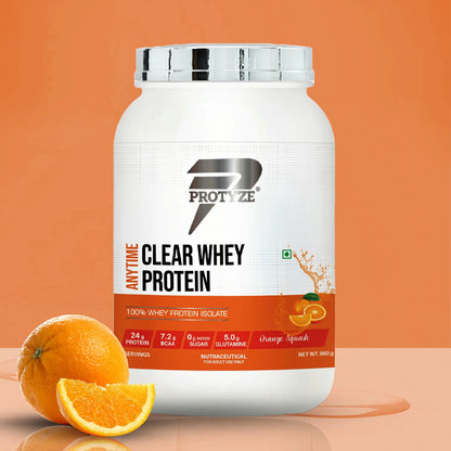 Anytime Clear Whey Protein, Orange Squash (30 Servings)