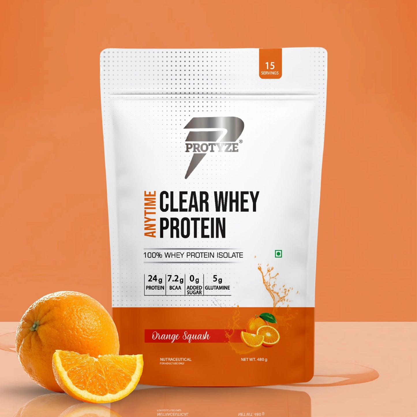 Anytime Clear Whey Protein, Orange Squash 15 Servings