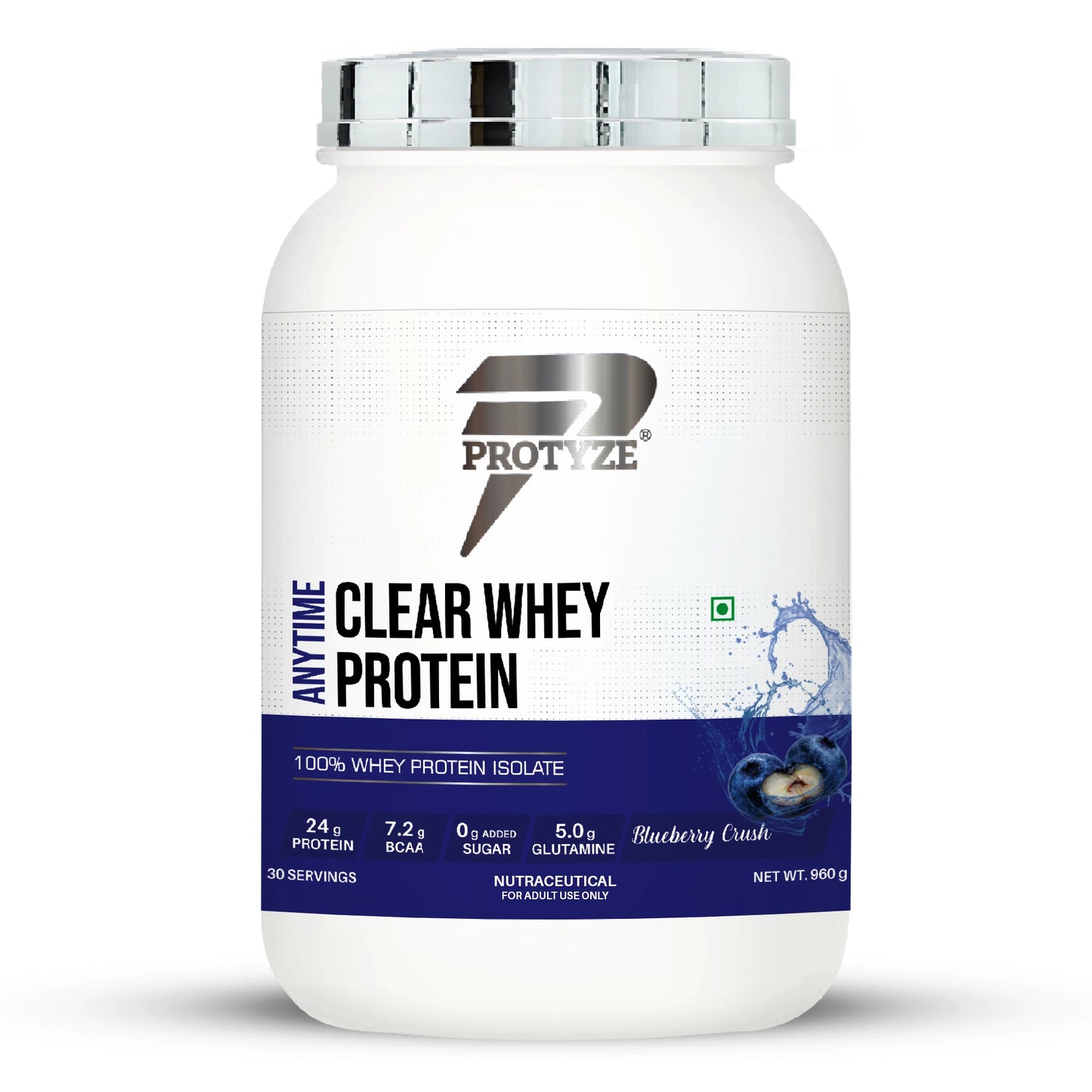 Anytime Clear Whey Protein, Blueberry Crush (30 Servings)