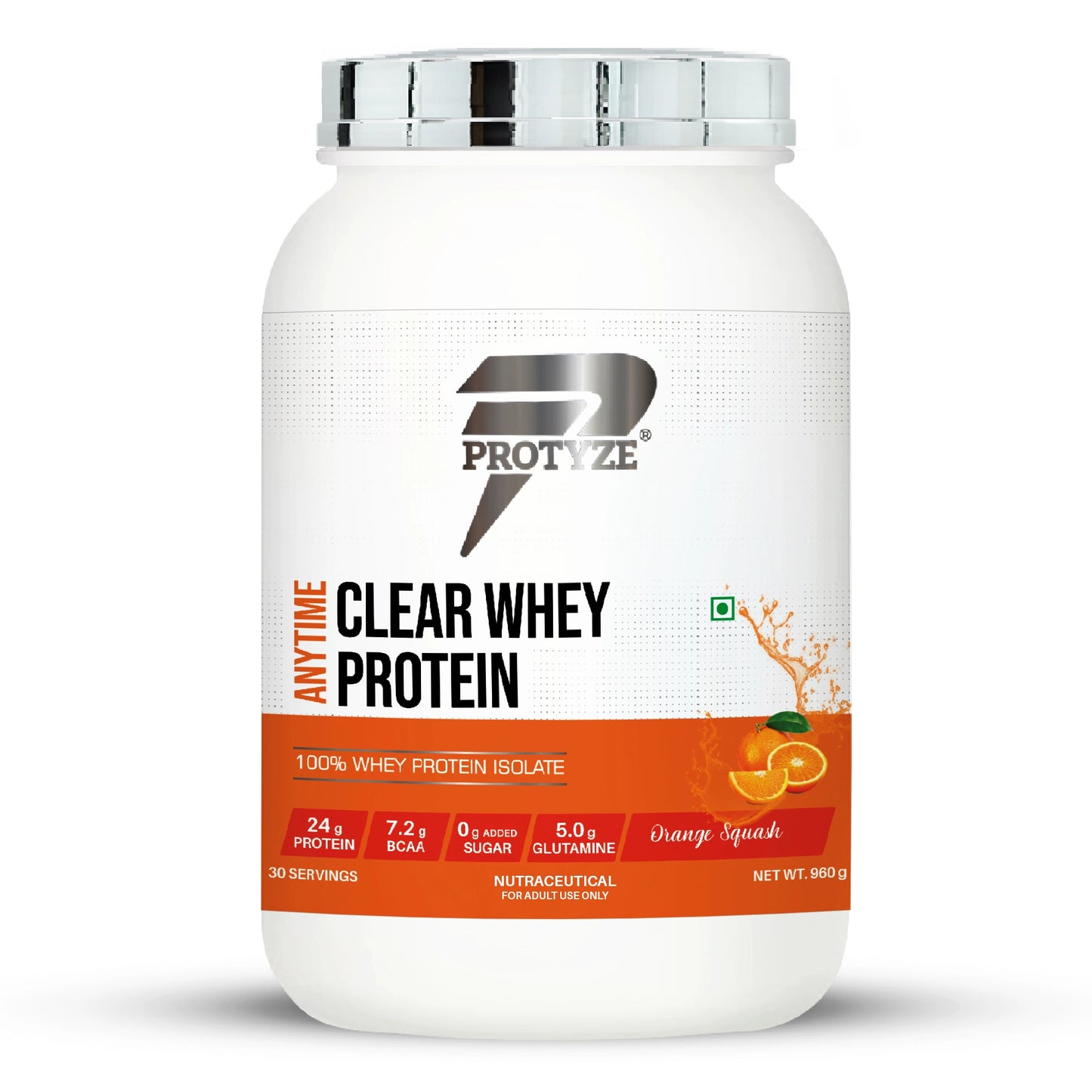 Anytime Clear Whey Protein, Orange Squash (30 Servings)